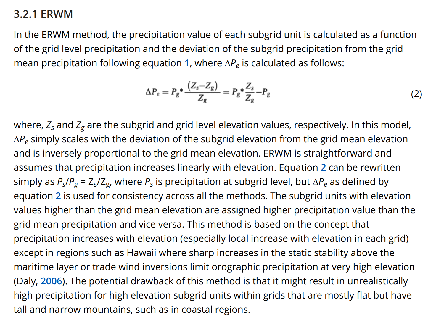 ERWMM precipitation downscaling