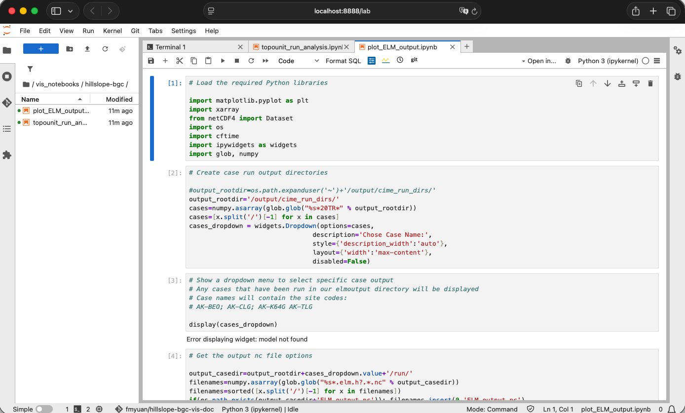 jupyter notebook PlotELMoutput visualization tool